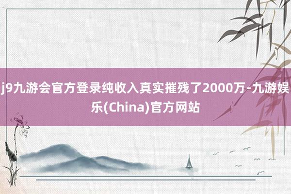 j9九游会官方登录纯收入真实摧残了2000万-九游娱乐(China)官方网站