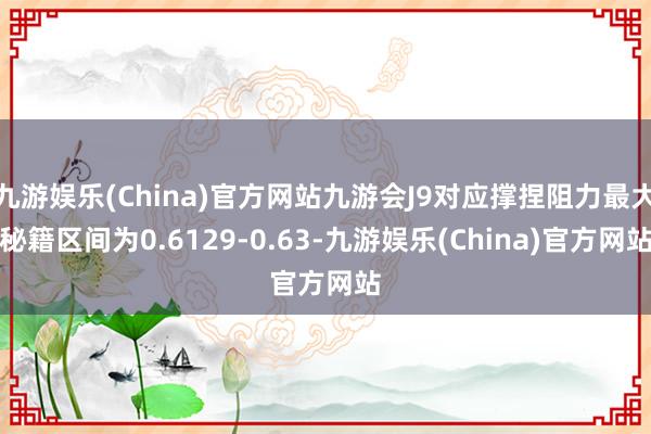 九游娱乐(China)官方网站九游会J9对应撑捏阻力最大秘籍区间为0.6129-0.63-九游娱乐(China)官方网站