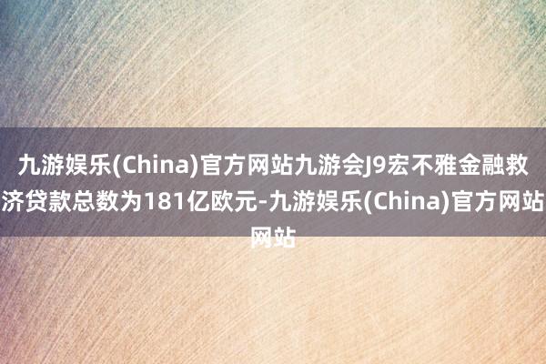 九游娱乐(China)官方网站九游会J9宏不雅金融救济贷款总数为181亿欧元-九游娱乐(China)官方网站