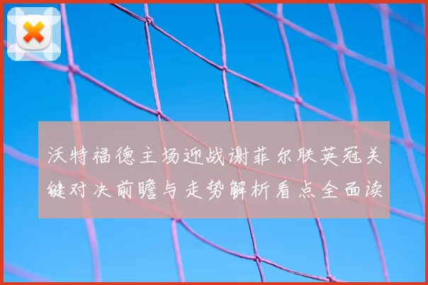 沃特福德主场迎战谢菲尔联英冠关键对决前瞻与走势解析看点全面读